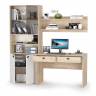 Рабочий стол с полкой и шкафом Бостон цвет дуб эндгрейн элегантный/фасады МДФ милк рикамо софт