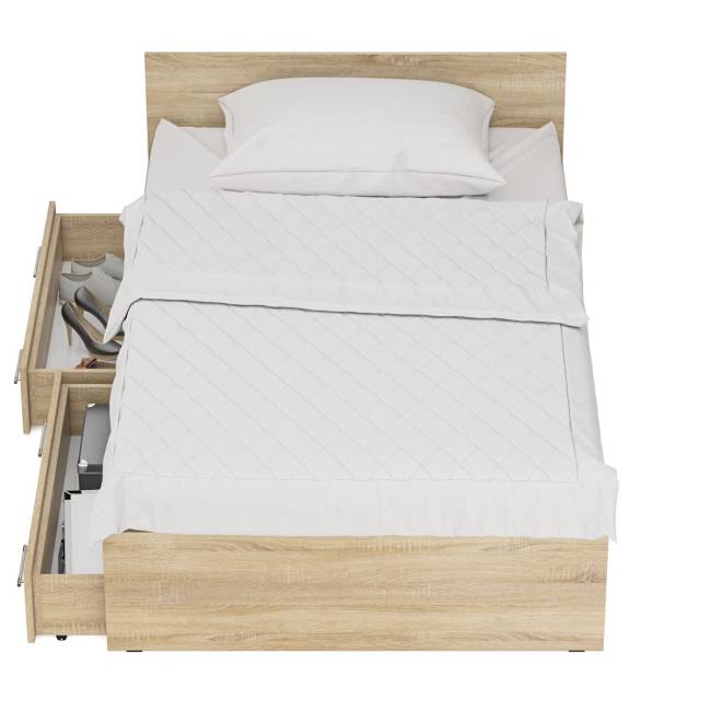 Кровать с ящиками Стандарт 1200 цвет дуб сонома