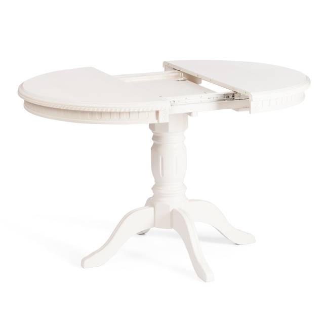 Стол обеденный раздвижной Стефано/Stefano бук, МДФ, Д90х90-120х77см, айвори вайт Ivory white бук, мдф