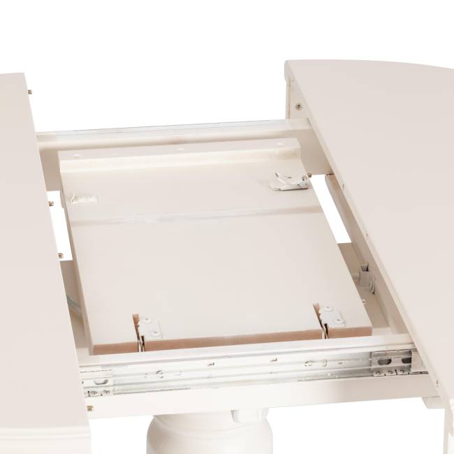 Стол обеденный раздвижной Стефано/Stefano бук, МДФ, Д90х90-120х77см, айвори вайт Ivory white бук, мдф