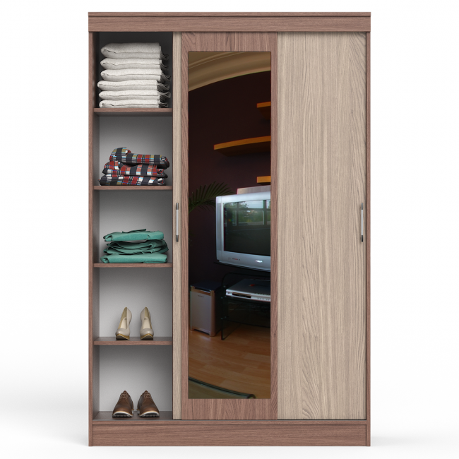 Шкаф-купе СВК-1300 цвет ясень шимо светлый/ясень шимо тёмный