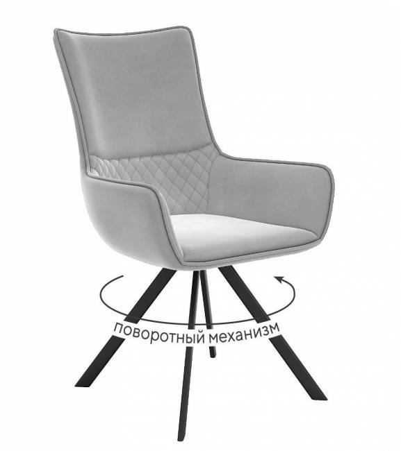 Стул DikLine 289 поворотный E28 светло-серый, ножки черные