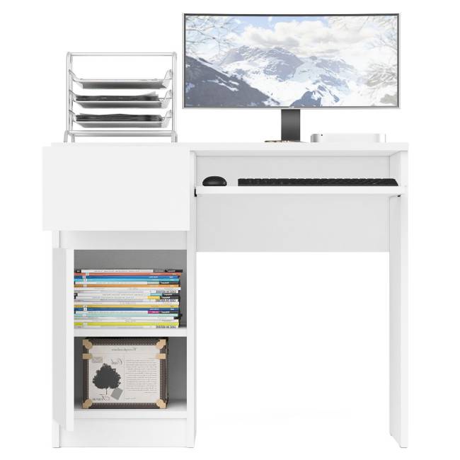 Стол компьютерный Мори МС-1 левый цвет белый