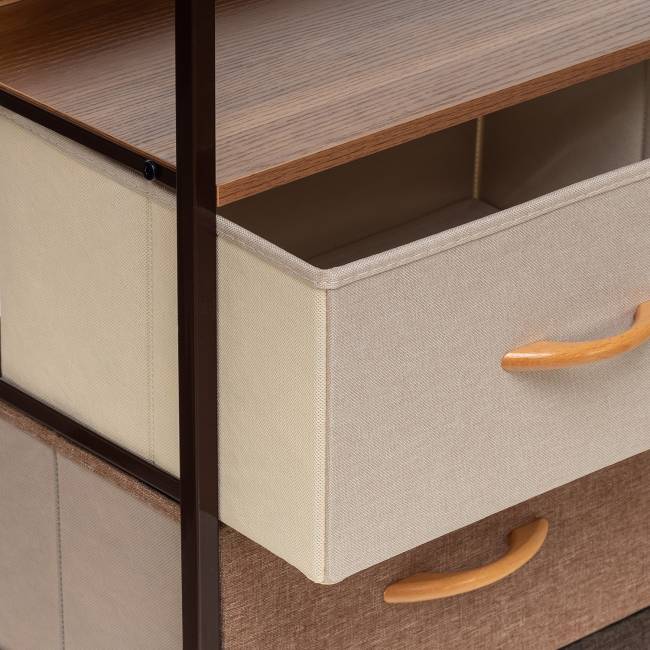 Комод Leset Локи 8 ящ. с полкой Коричневый Бежевый, светло-коричневый, темно-коричневый