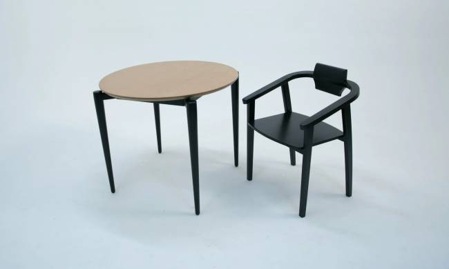 Стол Pawook К 90 чёрный/натур