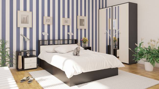 Шкаф 4-х створчатый Камелия цвет венге/дуб лоредо