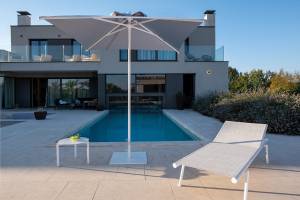 Зонт профессиональный 2.1х2.1 м Lido Starwhite белый, серебристо-серый 2100х2100 мм