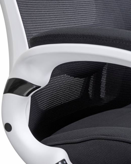 Офисное кресло для руководителей DOBRIN STEVEN WHITE, белый пластик, чёрная ткань