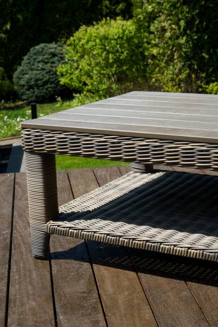 Кофейный столик из искусственного ротанга "Венеция", коричневый