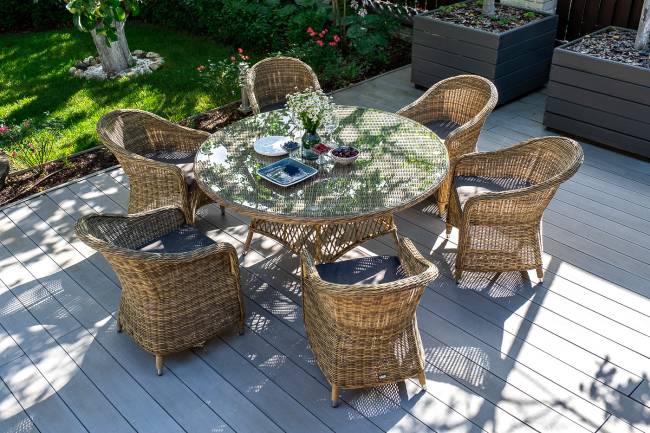 "Равенна" плетеное кресло из искусственного ротанга, цвет соломенный