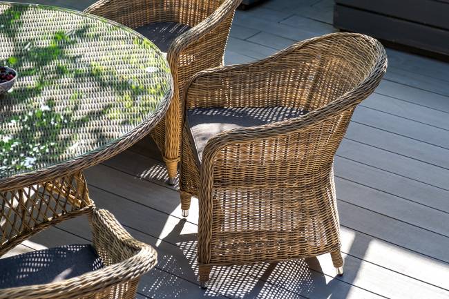 "Равенна" плетеное кресло из искусственного ротанга, цвет соломенный