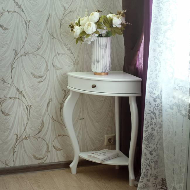 Консоль угловая Элегант молочный дуб Л