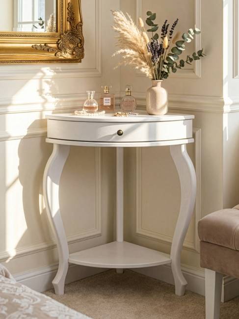 Консоль угловая Элегант молочный дуб Л