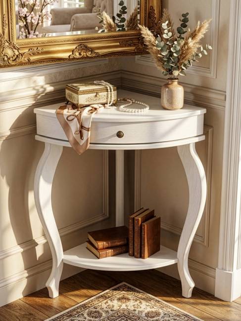 Консоль угловая Элегант молочный дуб Л