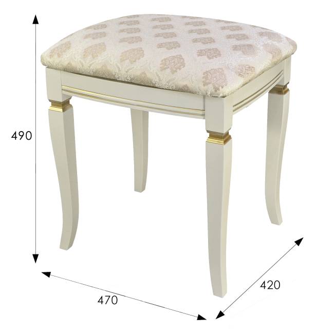 Банкетка Васко В 106Н слоновая кость/золото, Маркус ваниль