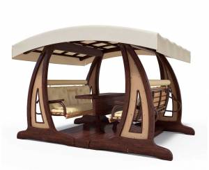 Качели садовые "Валенсия Х2" Премиум (лиственница)