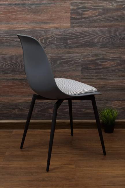 Стул Туссе чёрный /серый, серый ГЛ