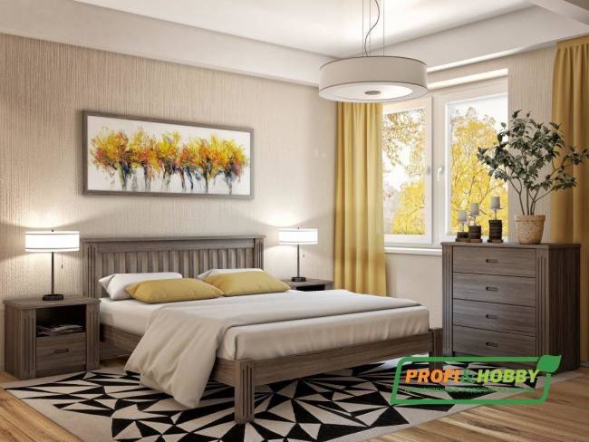 Кровать Rino 900 х 2000 ясень, серый гранит