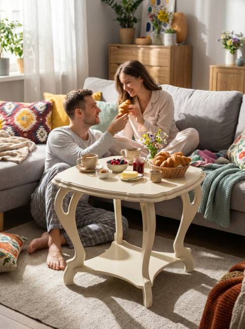 Стол журнальный Кофейный П дуб шампань Л