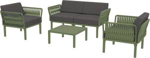 Комплект пластиковой мебели Portofino Lounge оливковый, темно-серый