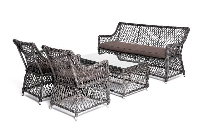 "Асти" лаунж-зона из искусственного ротанга на 4 персоны, цвет графит "Асти" лаунж-зона из искусственного ротанга на 4 персоны, цвет графит