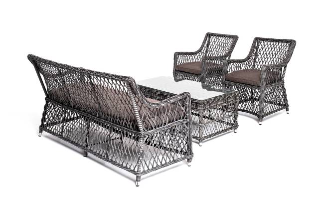 "Асти" лаунж-зона из искусственного ротанга на 4 персоны, цвет графит "Асти" лаунж-зона из искусственного ротанга на 4 персоны, цвет графит