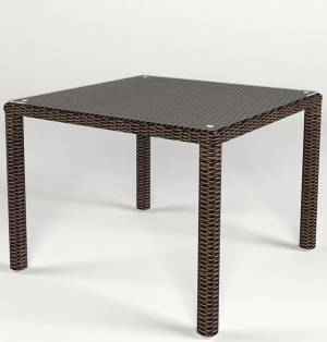 Cтол обеденный "Малага" квадратный, из искусственного ротанга, коричневый, черный Cтол обеденный "Малага" квадратный, из искусственного ротанга, коричневый, черный