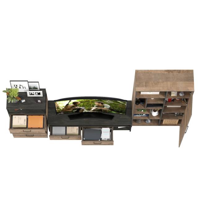 Стенка для гостиной Трувор № 80 цвет дуб гранж песочный/интра