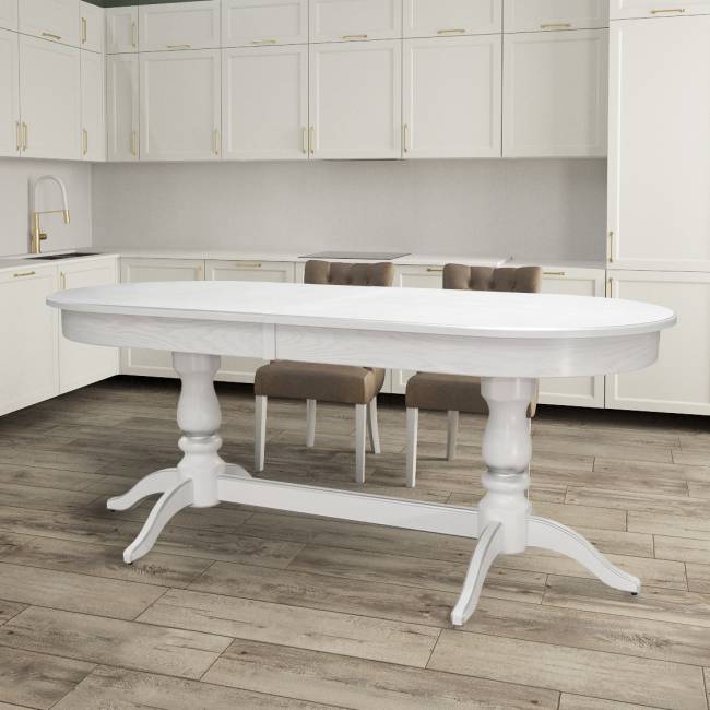 Стол обеденный Тарун 5 раздвижной белый/серебро 190/250*84 Стол обеденный Тарун 5 раздвижной белый/серебро 190/250*84