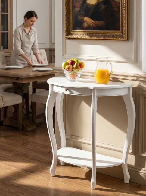 Консоль Элегант молочный дуб Л