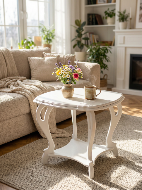 Стол журнальный Кофейный П молочный дуб Л