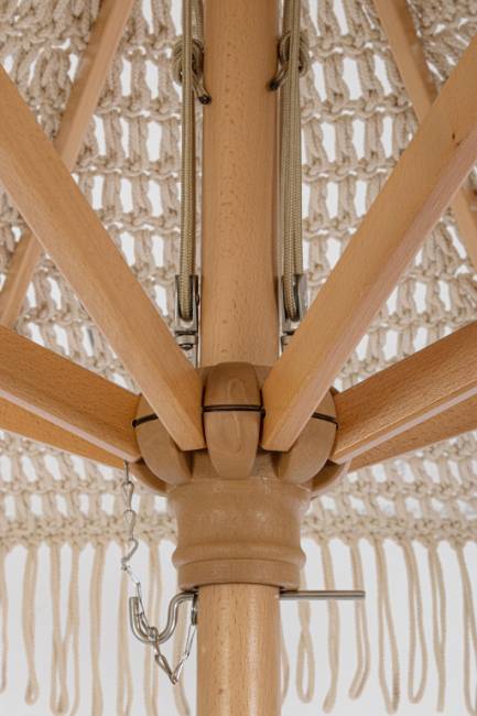 Зонт садовый плетеный Ø2.5 м Boho Macrame натуральный Ø2500 мм