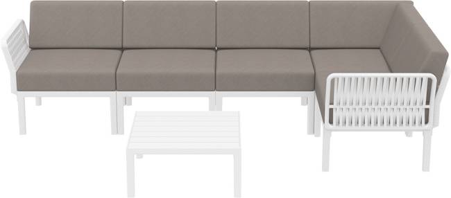 Комплект пластиковой мебели Portofino Lounge Corner белый, светло-коричневый