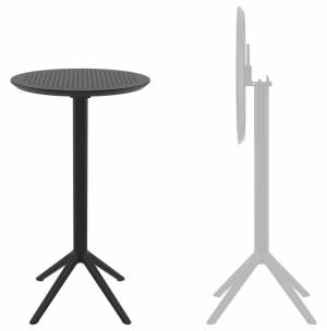 Стол пластиковый барный складной Sky Folding Bar Table 60 черный Ø600х1080 мм Стол пластиковый барный складной Sky Folding Bar Table 60 черный Ø600х1080 мм