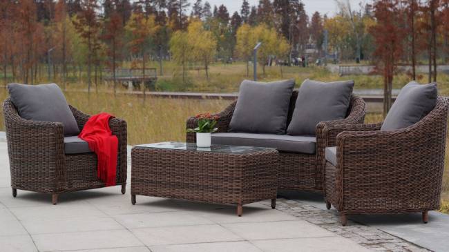 "Кон Панна" диван из искусственного ротанга двухместный, цвет коричневый "Кон Панна" диван из искусственного ротанга двухместный, цвет коричневый