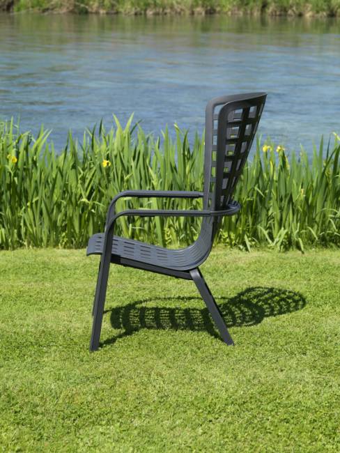 Лаунж-кресло пластиковое Folio антрацит 720х810-925х1130-1065 мм