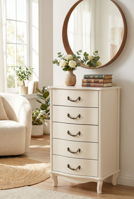 Комод Джульетта узкий 5 ящ., дуб шампань Л