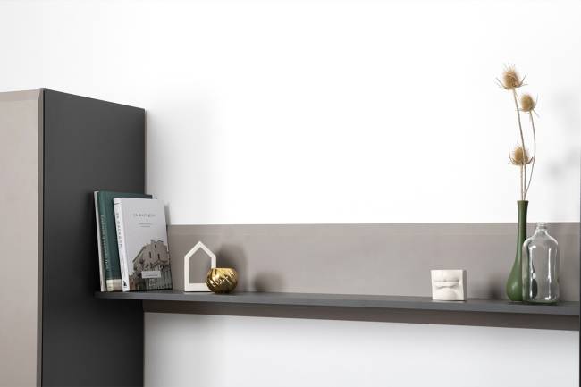 Полка открытая Сидней 16.486 цвет антрацит/МДФ веллюто капучино