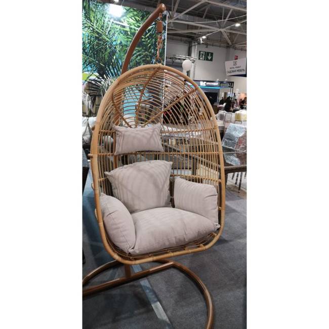 Подвесное кресло из искусственного ротанга AFM-850G Beige, бежевый