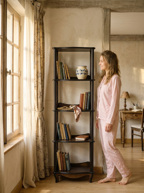 Этажерка-стеллаж Джульетта 4 уровня, орех Л