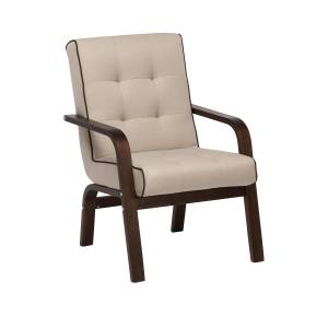 Кресло Leset Модена Орех текстура Malmo 05 (бежевый), кант Malmo 28 (коричневый)