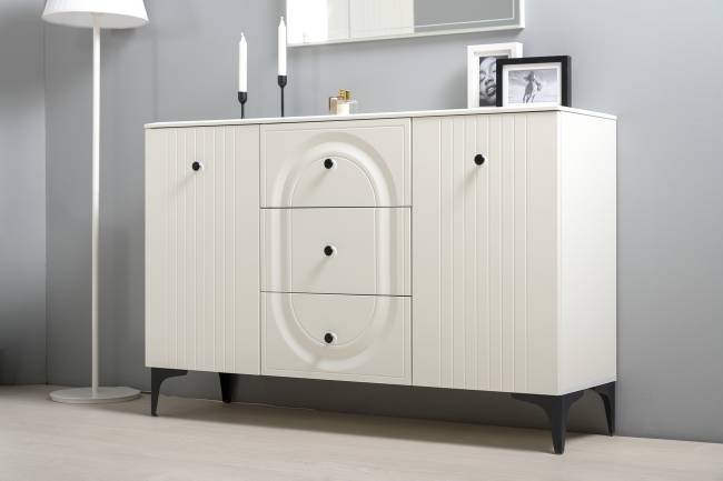 Комод Валенсия 13.309 с тумбой под ТВ Валенсия цвет белый шагрень