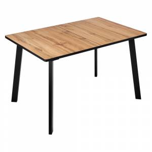 Стол Dublin раскладной 120-160х80х75 Дуб Вотан, чёрные ножки Стол Dublin раскладной 120-160х80х75 Дуб Вотан, чёрные ножки