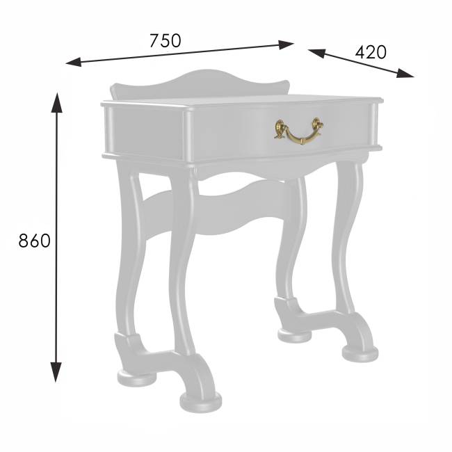 Стол туалетный Джульетта молочный дуб Л