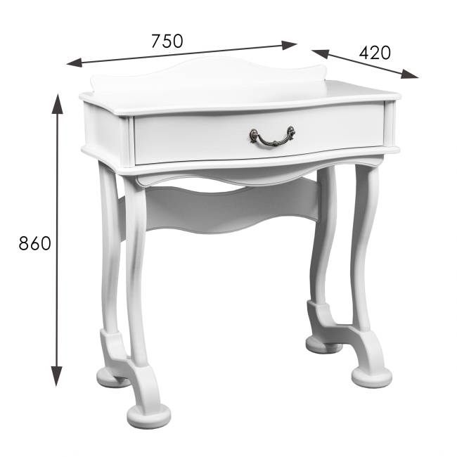 Стол туалетный Джульетта молочный дуб Л