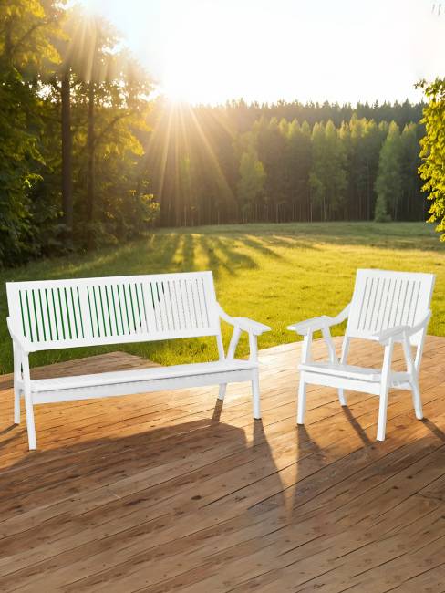 Диван-скамья Массив решетка, каркас снег