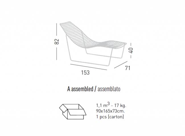 Шезлонг-лежак металлический Link Lounge желтый 1530х710х820 мм Шезлонг-лежак металлический Link Lounge желтый 1530х710х820 мм