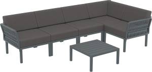 Комплект пластиковой мебели Portofino Lounge Corner темно-серый, темно-серый