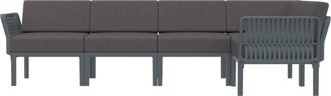 Комплект пластиковой мебели Portofino Lounge Corner темно-серый, темно-серый