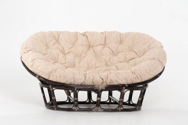 Кресло "MAMASAN" темный коньяк рогожка